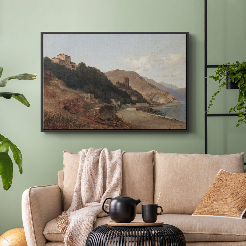 "Vintage Landscape - Dxxiii" sur toile, Toile avec cadre flottant noir, H 27 po x l 41 po
