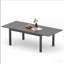 Table de salle à manger d'extérieur en aluminium 63 "à 92", table de patio grise toutes saisons