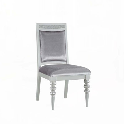Ensemble de chaises de salle à manger rembourrées en tissu avec dossier haut, 4 pieds