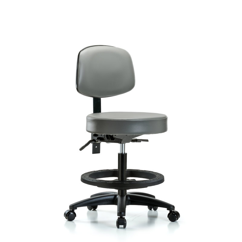 Lareisha Vinyl Task Chair, Casters, Storm
