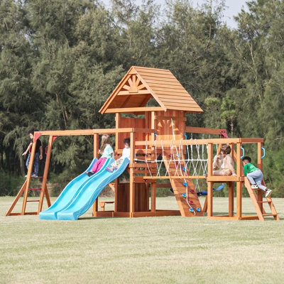 Ensemble de jeu en cèdre Dolphin Playground