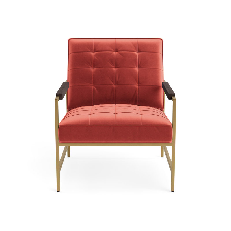 Major Arm Chair, Performance Velvet - Sienna, Brushed Brass, Java