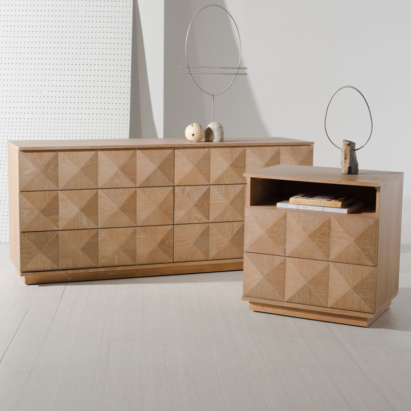 Ensemble de chambre à coucher 3 pièces Iriye, Naturel