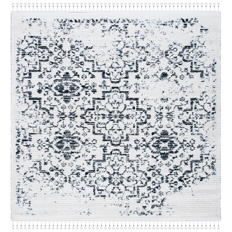 Tapis marocain à poils longs performance performance, Carré 6 pi 7 po