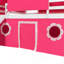 Lit mezzanine double avec tente et tour Slide - Rose