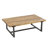 Marlon Natural Brown Mango Wood Coffee Table, 48" Rectangular Table with Black Aluminum Frame