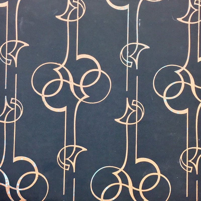Freda Geometric Roll, Copper/Black