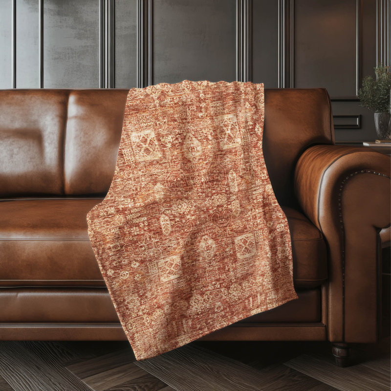 Jeté Addison Sherpa Tribal Medallion, Paprika oriental 2
