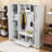 Vintage-Style Farmhouse Hall Tree with Bench, Hooks and Shelves-129339002