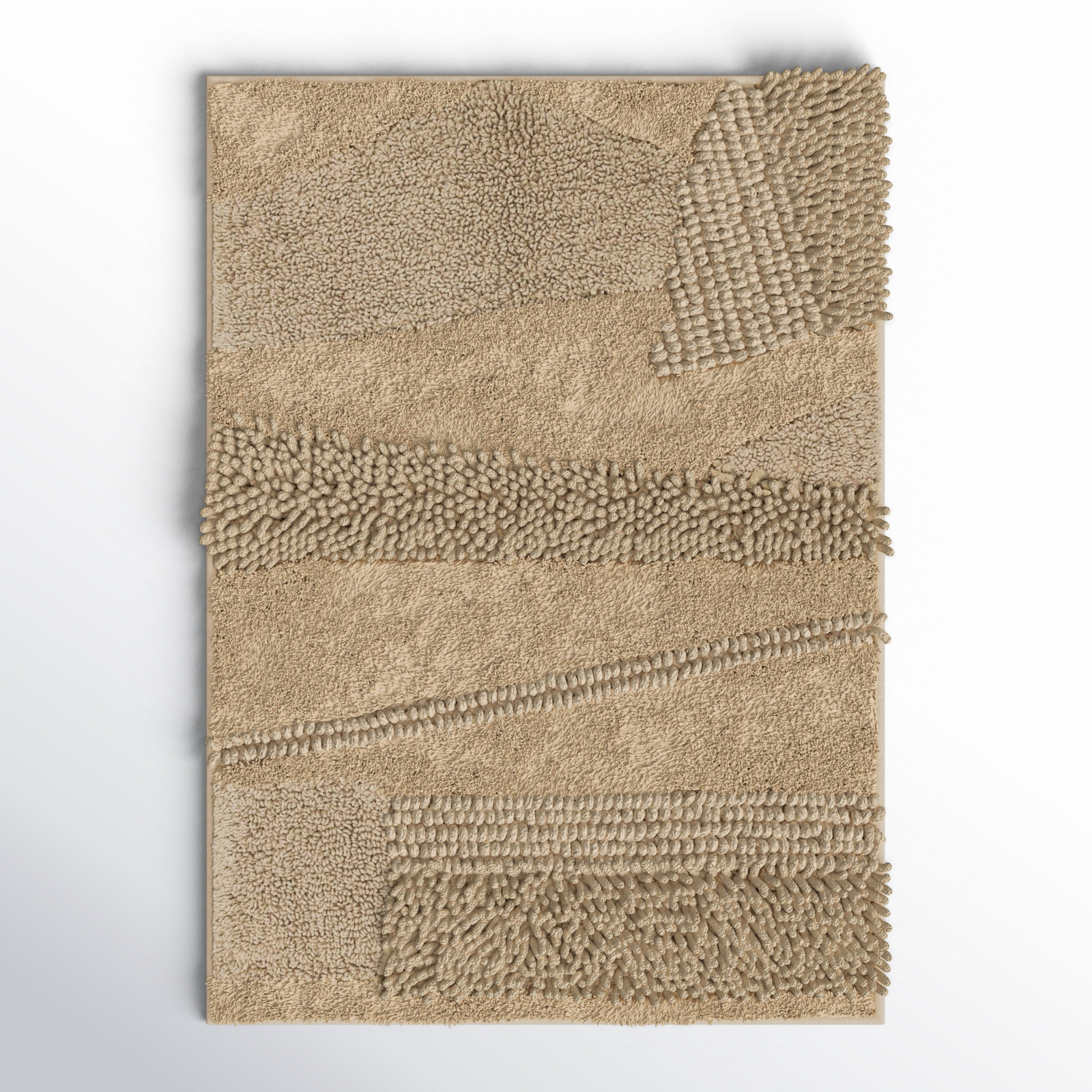 Laverne Solid Cotton Bath Rug, 17" W x 24" L, Taupe