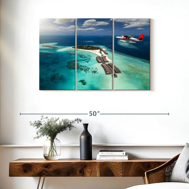 Hydravion des Maldives, H 24 po x l 38 po