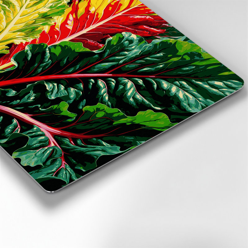 Légumes, bette à carde, bêta noire, art mural vert, 20" H x 30" W
