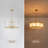 6-Light White Mist Glass Drum Chandelier