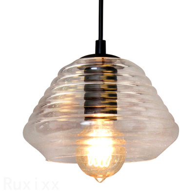 Luminaire suspendu triangulaire industriel avec verre transparent par Lumisource