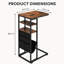 Table de bout en C 28 po avec tablettes de rangement et sac