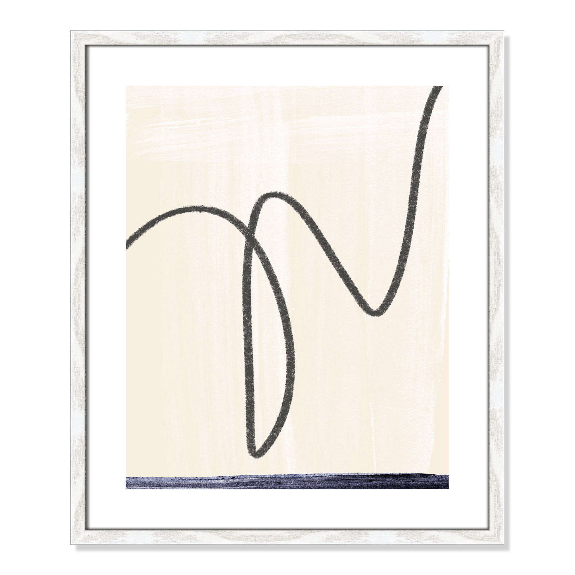 'Departured I' - Picture Frame Painting Print on Paper, White Framed Paper, 25.5" H x 21.5" W x 0.75" D