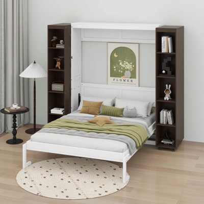 Grand lit escamotable moderne escamotable avec portes de rangement
