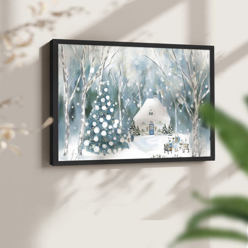 Chirstmas Art-DLVII - Reproduction encadrée - Restickable, H 8 po x l 10 po, Noir