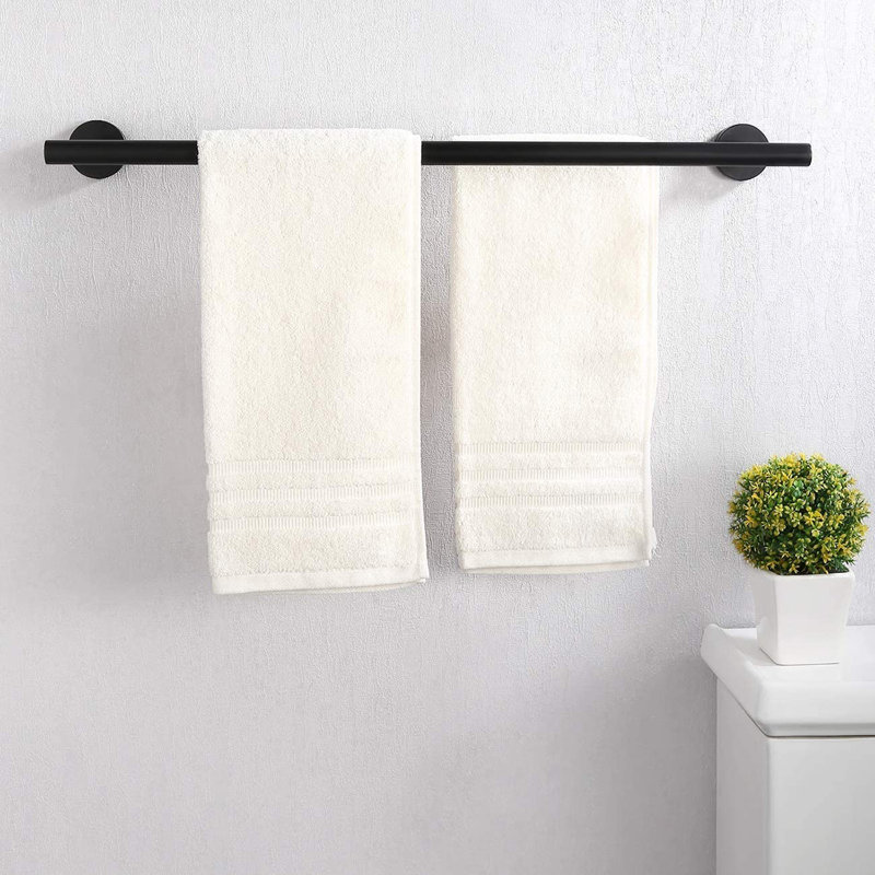 Porte-serviettes mural 24 po en acier inoxydable noir mat