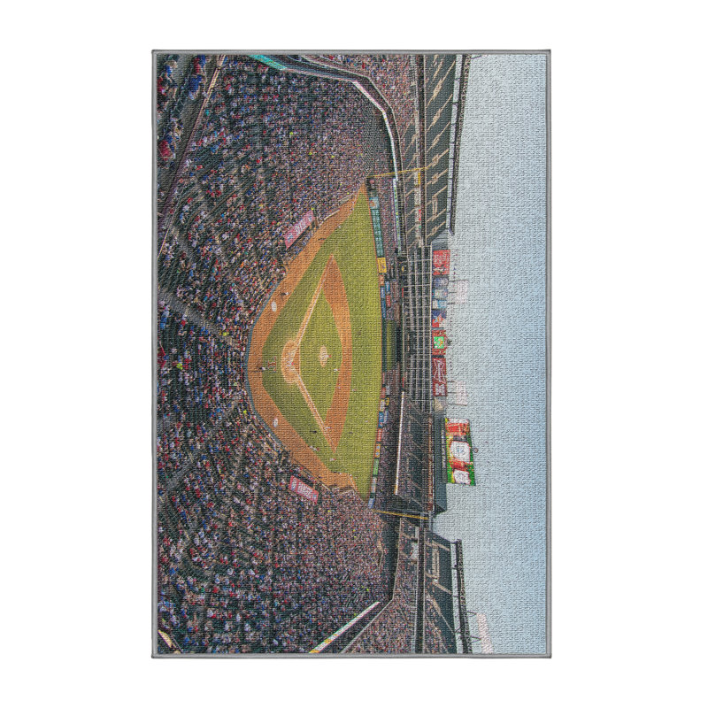 Tapis gris Baseball Field 4, Rectangle 5 pi x 7 pi