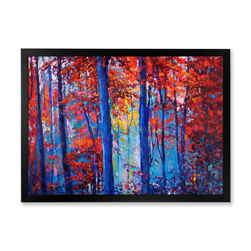 Paysage d'automne - reproduction de cadre photo sur toile, H 8 po x l 12 po x P 1 po, Cadre photo noir