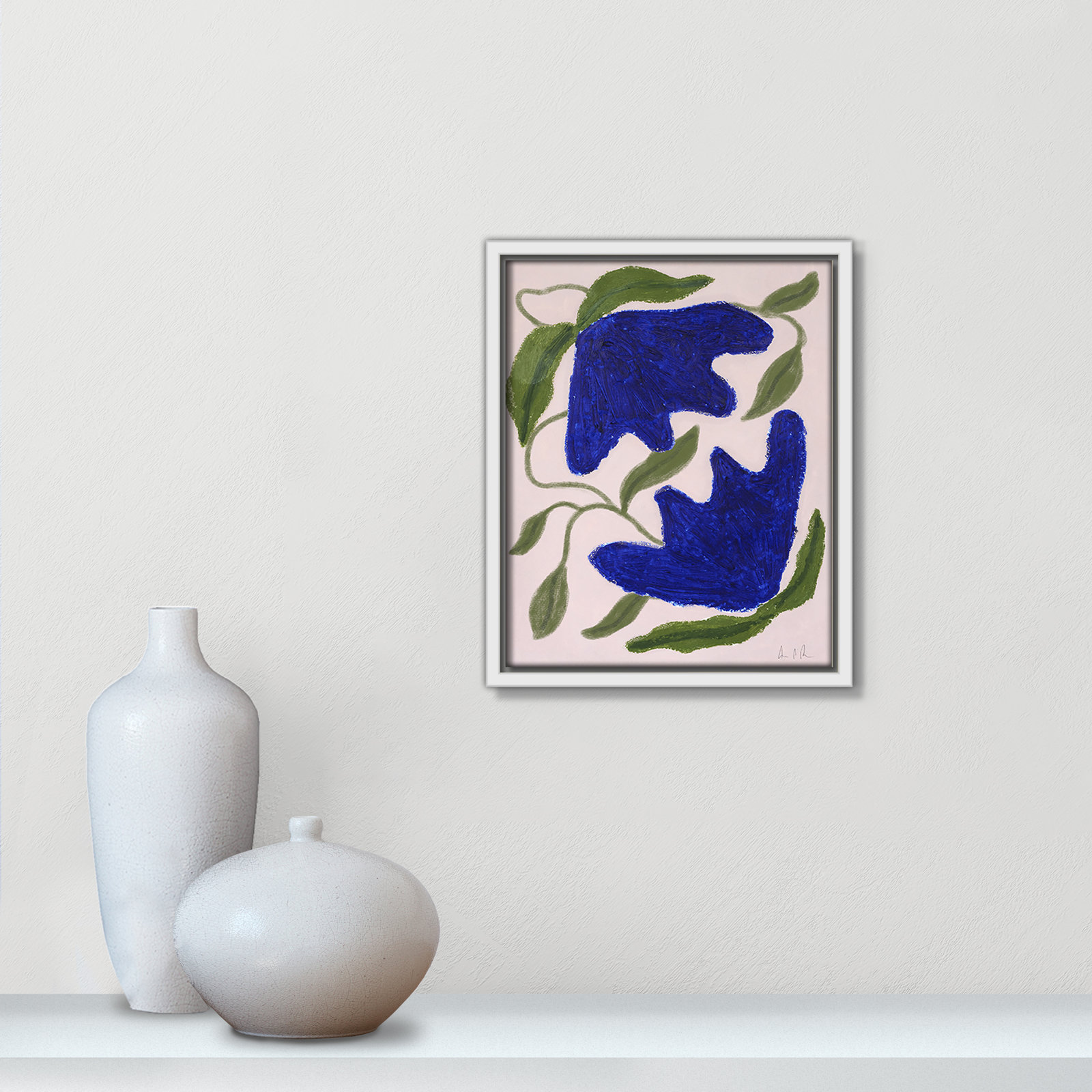Colette "Blue Anemones No. 02" Print, 11.5" H x 9.5" W, White