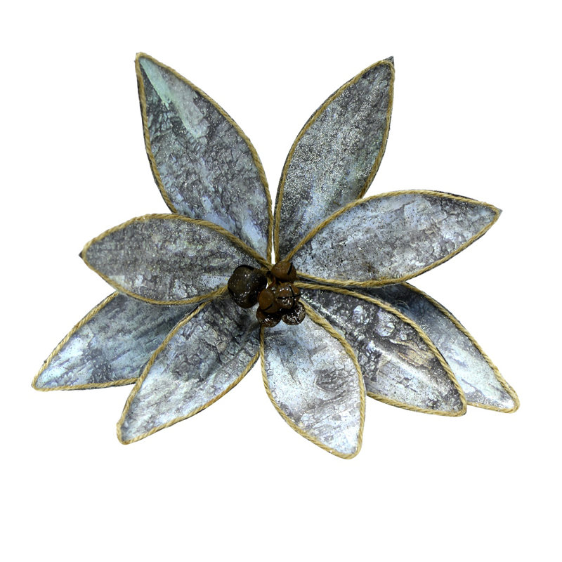 Motif de fleurs de poinsettia en écorce de bouleau