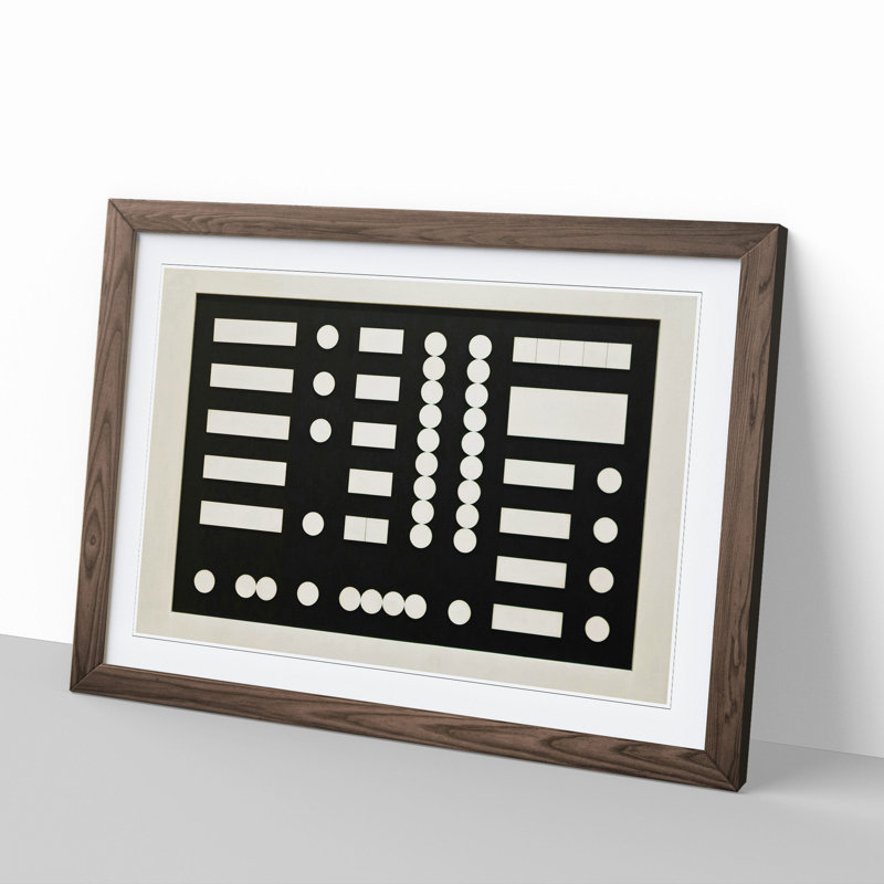 Composition Vol.5 by Sophie Taeuber-Arp - Picture Frame Graphic Art, 36cm H x 48cm W x 2cm D, Walnut Framed