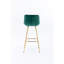 Tabouret de bar 30 pouces en velours de 2 avec repose-pieds et pieds dorés, tabouret haut simple 2 places, repose-pieds, siège