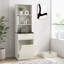 Armoire de rangement haute et étroite à rainures avec compartiment à ordures dissimulé-948666276