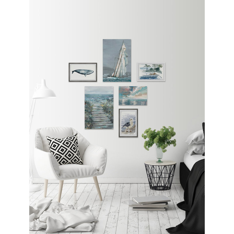 Beach Adventure 'Le Voilier' Hexaptych