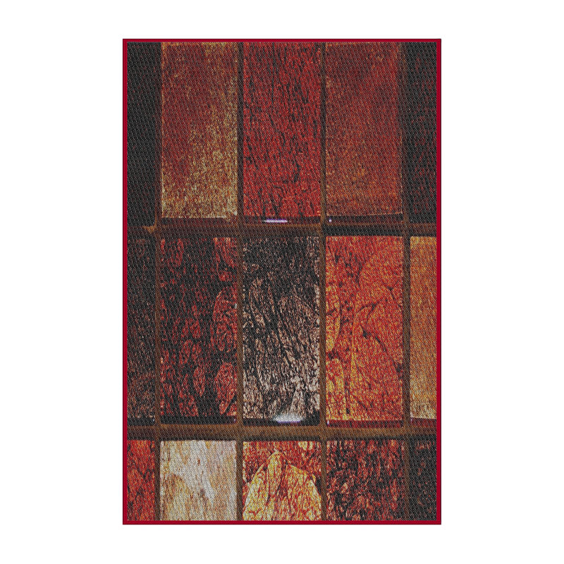 Tapis rouge à motif géométrique, Rectangle 6 pi x 9 pi