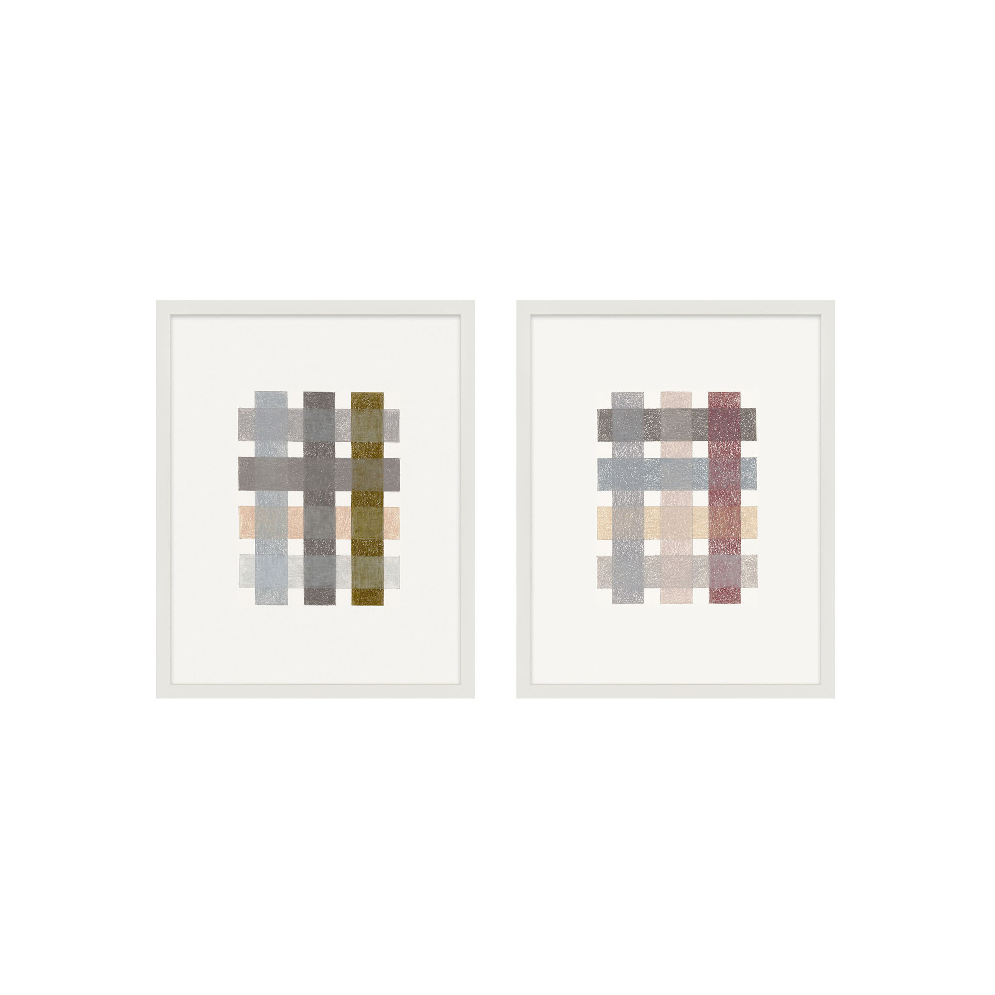 Lancel Untitled (gridlock) Vertical by Beth James - Framed Wall Art, White Framed, 25'' H X 40'' W X 1.25'' D