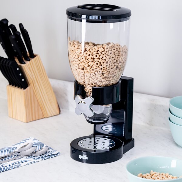 Stock Preferred Cereal Storage Dispenser Kitchen Pantry Rice Grain Dry Food Container Black - Single Dispenser(3.5L)