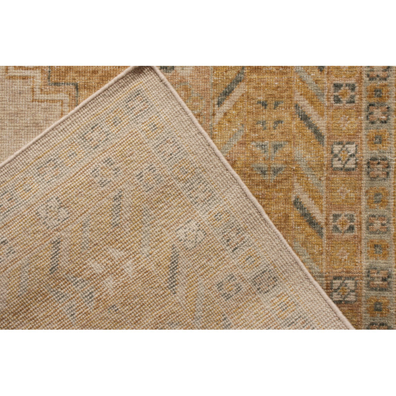 Distressed Homage Hand Knotted Wool Geometric Area Rug, Rectangle 10' x 14'