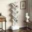 Bibliothèque d'arbre avec bibliothèque à tiroirs, rangement pour livres moderne, bibliothèque pour arbre autoportante, étagères de rangement utilitaires pour bureau à domicile, salon, chambre à coucher, brun rustique-1170814419-1170814422