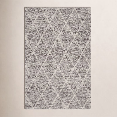 Huberty Brown Gray Hand-Woven Geometric Rug