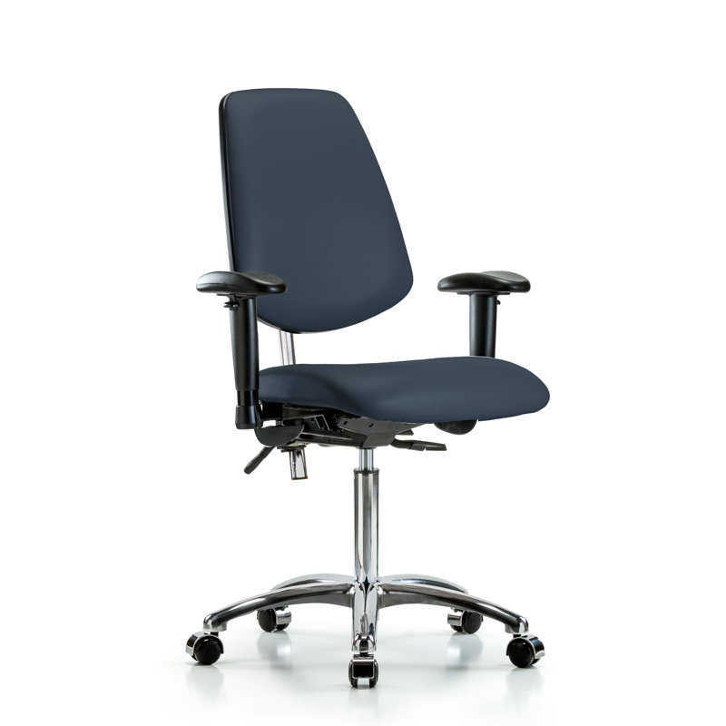 Chaise de tâches ergonomique Octavia, Roulettes, Bleu impérial, Non inclus
