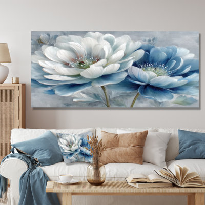 «Beautiful Peony Meadows In England - Pe pivoines», impression sur toile à motif floral blanc