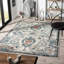 Tapis oriental à motif floral sans perte de poils-167809357