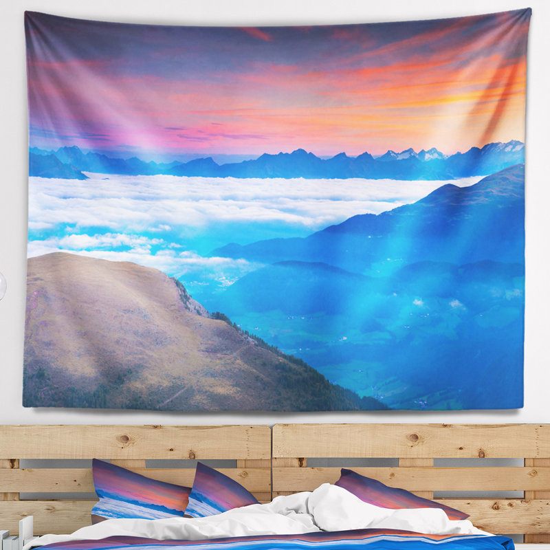 Paysage, été, lever du soleil dans les Alpes italiennes, H 50 po x l 60 po