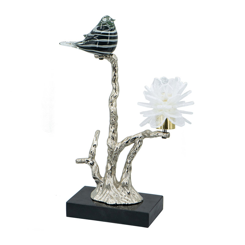 Aluminum Candle Holder with Marble Stand, 8x5x15"