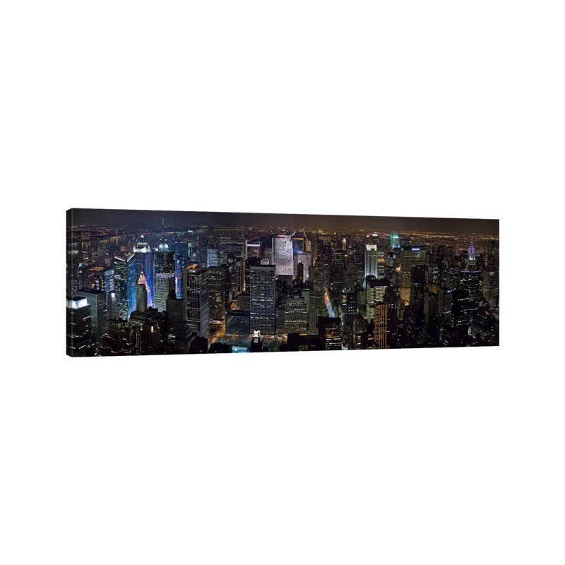 New York Skyline Cityscape - Wrapped Canvas Panoramic Print, 30.48 cm H x 91.44 cm W x 1.91 cm D