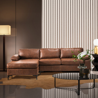 Howton Faux Leather L-Shaped Sectional Reversible