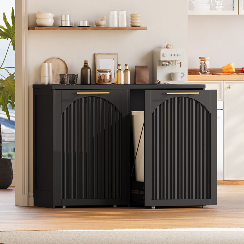 MDF Pull Out Trash Can, Black