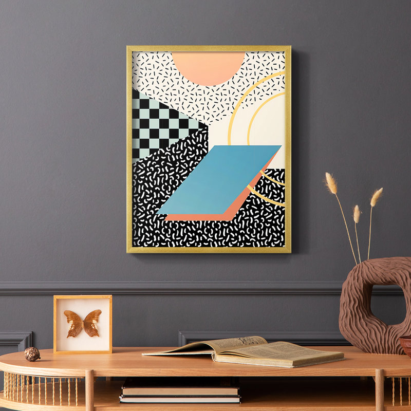 Modern Memphis II Framed Print - Solid Wood, 20" H x 16" W