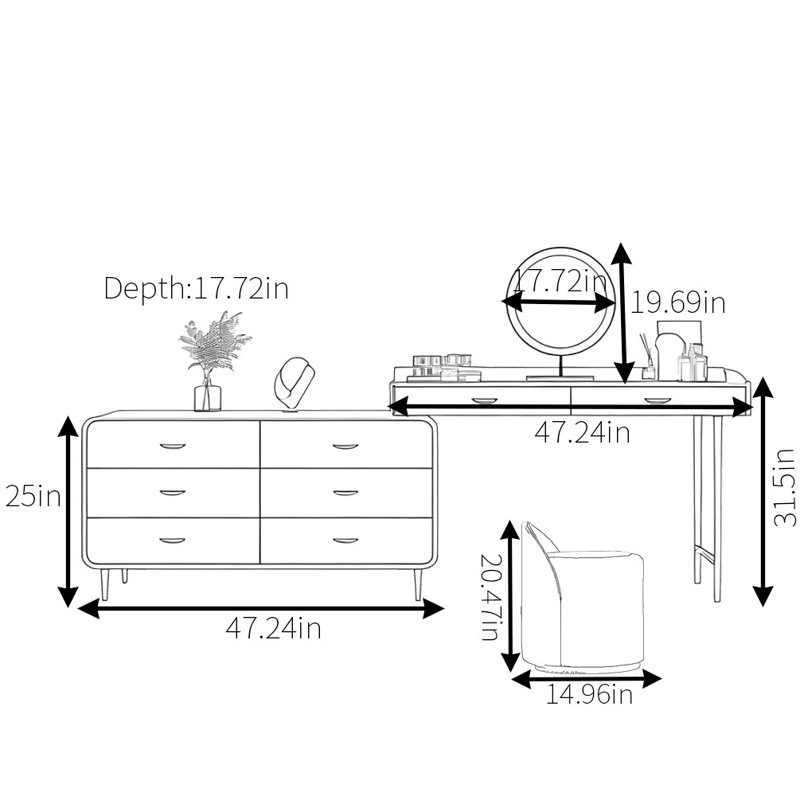 Luxury Fashion Dressing Table