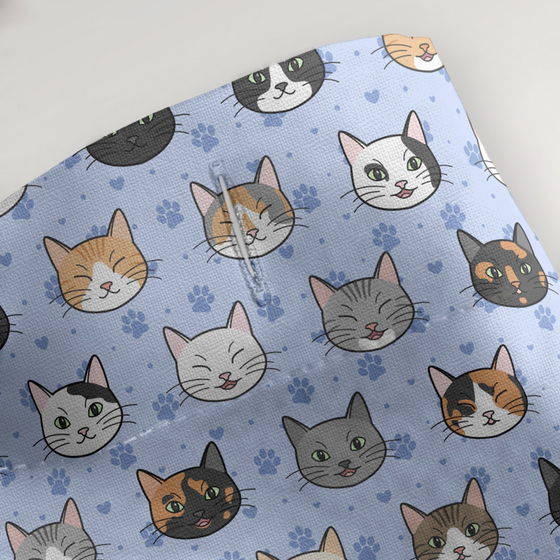 Rideau de douche simple Kitty Cat, Bleu