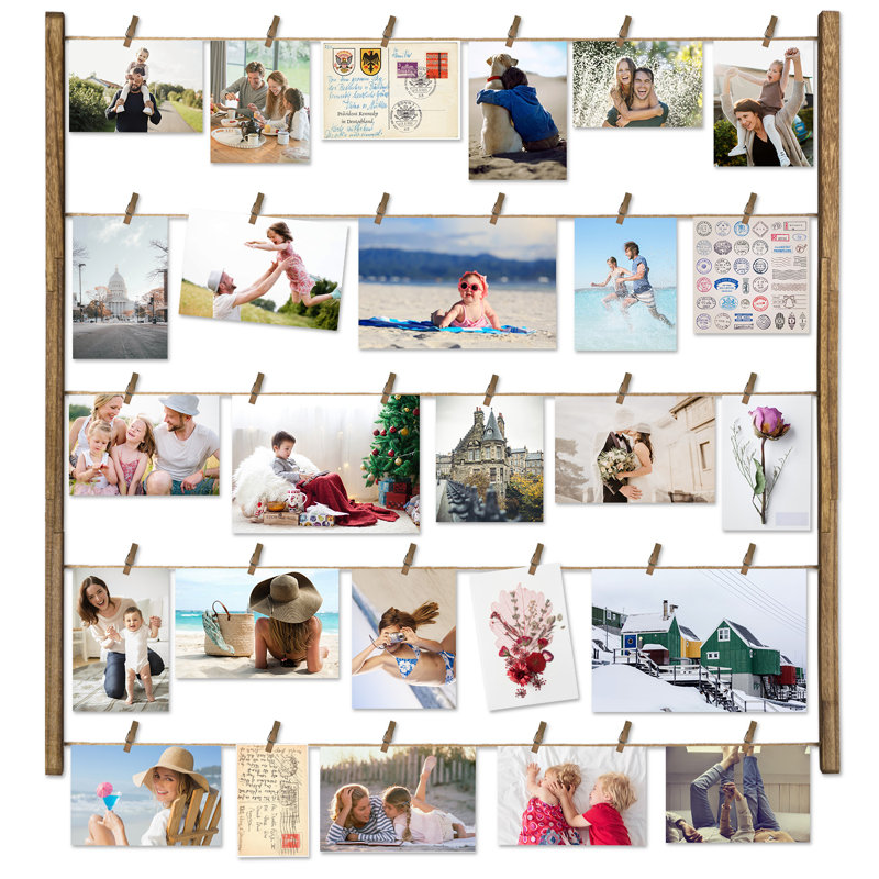 Cadre photo en bois collage, Brun