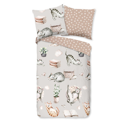 Cotton Abstract Duvet Cover with Pillowcases